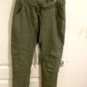 Adorable sporty cargo similar to a jogger yet can wear to work out with friends.